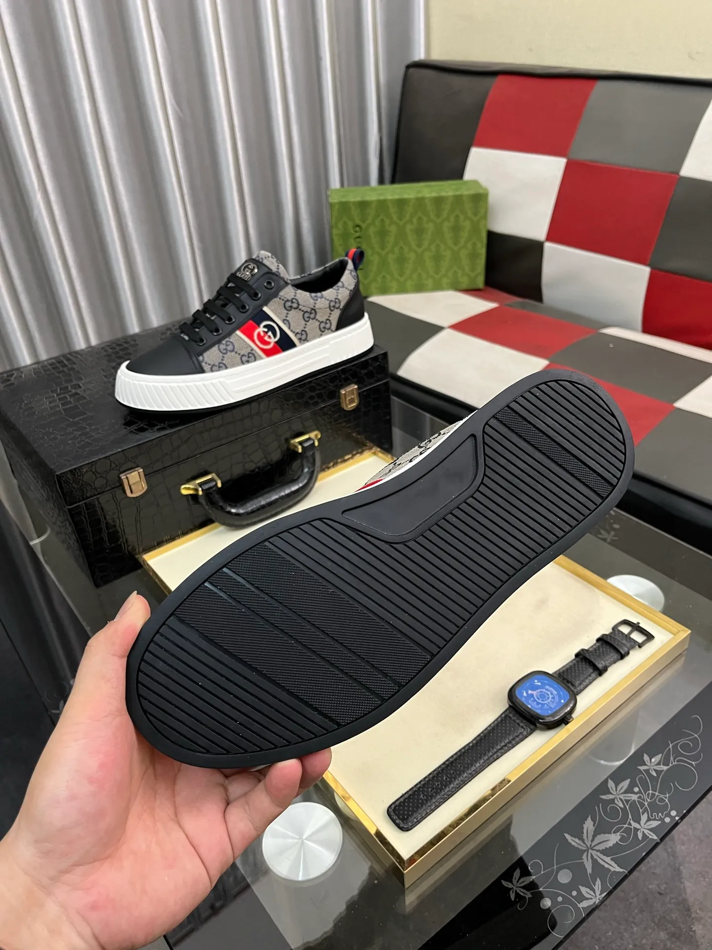 Men's shoes 💰400⌚️⌚️《GUCCI*》The latest hot-selling casual shoes, top brand [seduce] luxury~purchase, top~quality. [Strong] The upper is made of imported breathable cowhide stitching fabric material ➕ Breathable sheepskin feet (•) Fine workmanship. Code number: 38-442️⃣Colors available